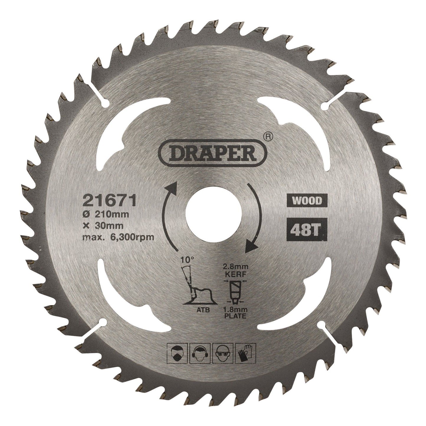 Draper Tct Saw Blade 210mm 48T Wood SBW9