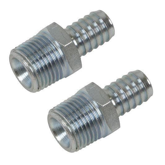 PCL Screwed Tailpiece Male 1/2"BSPT - 1/2" Hose - Pack of 2 AC99