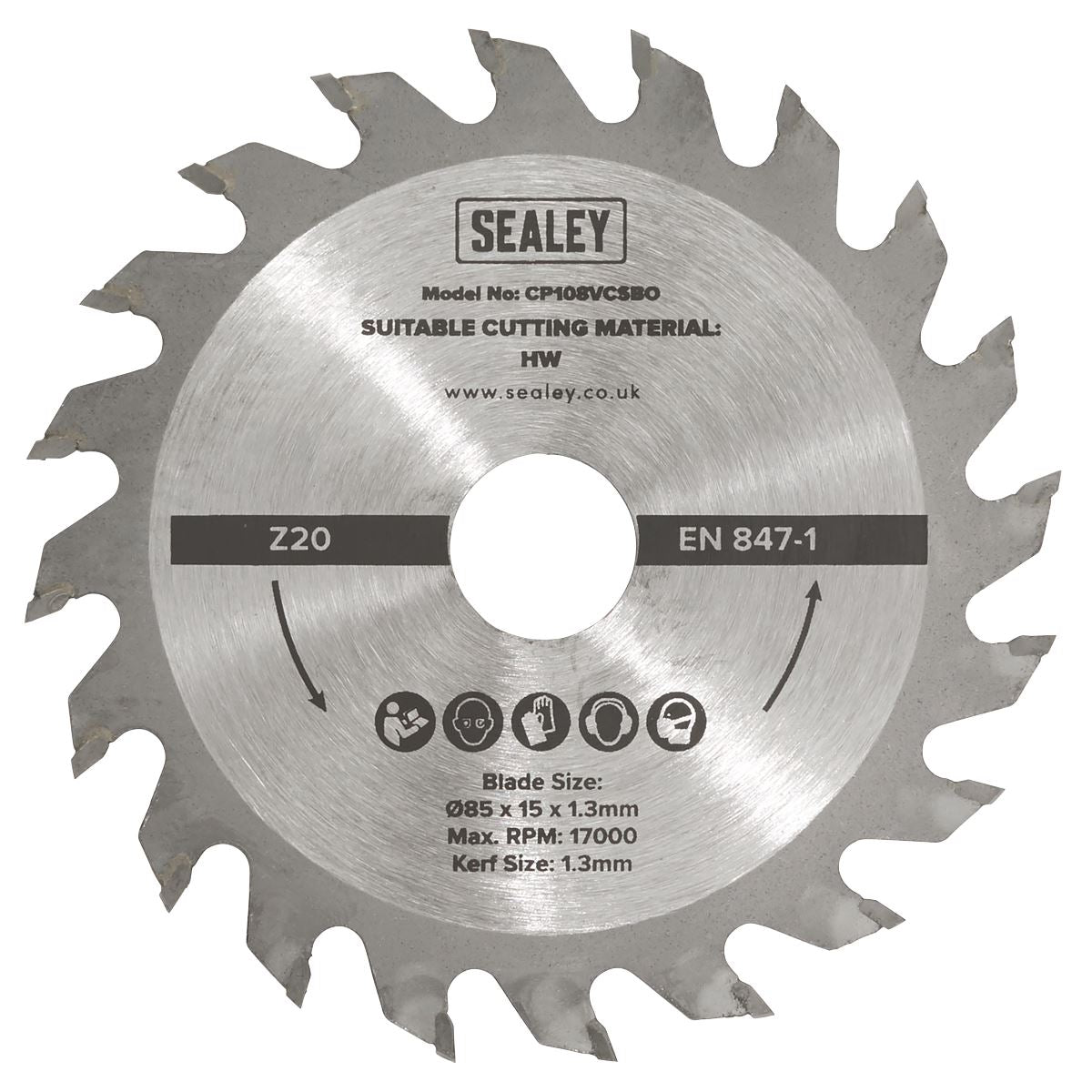 Sealey Circular Saw Blade  85 x 15 x 1.3mm 20tpu SM85B20