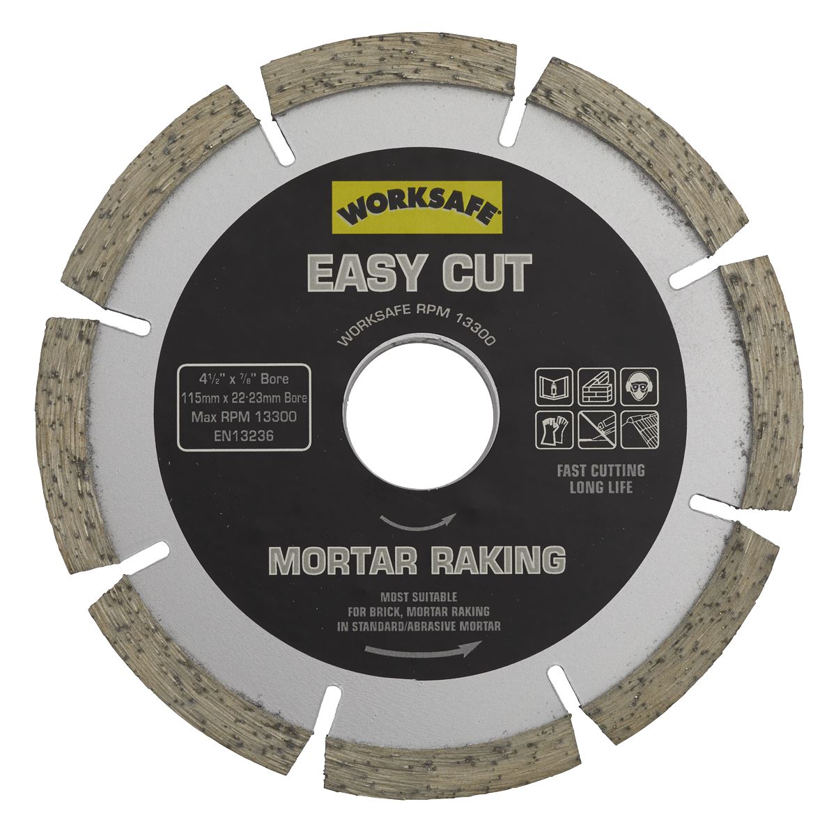 Sealey Easy Cut Diamond Blade 115 x 22mm - Mortar Raker WDEC1156MR