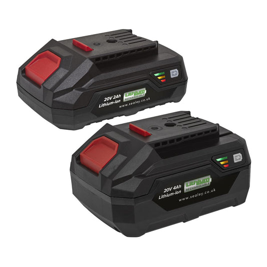 Sealey Power Tool Battery Pack 20V 2Ah & 4Ah Kit for SV20 Series BK24