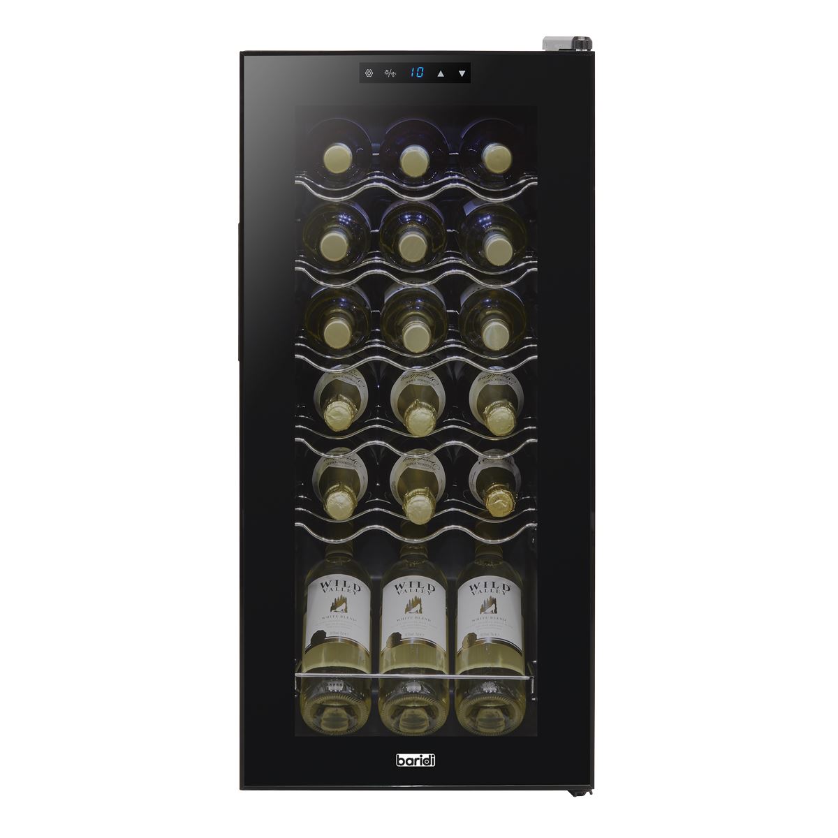 Sealey Baridi 18 Bottle Wine Fridge with Digital Touchscreen Controls & LED Light, Black DH6