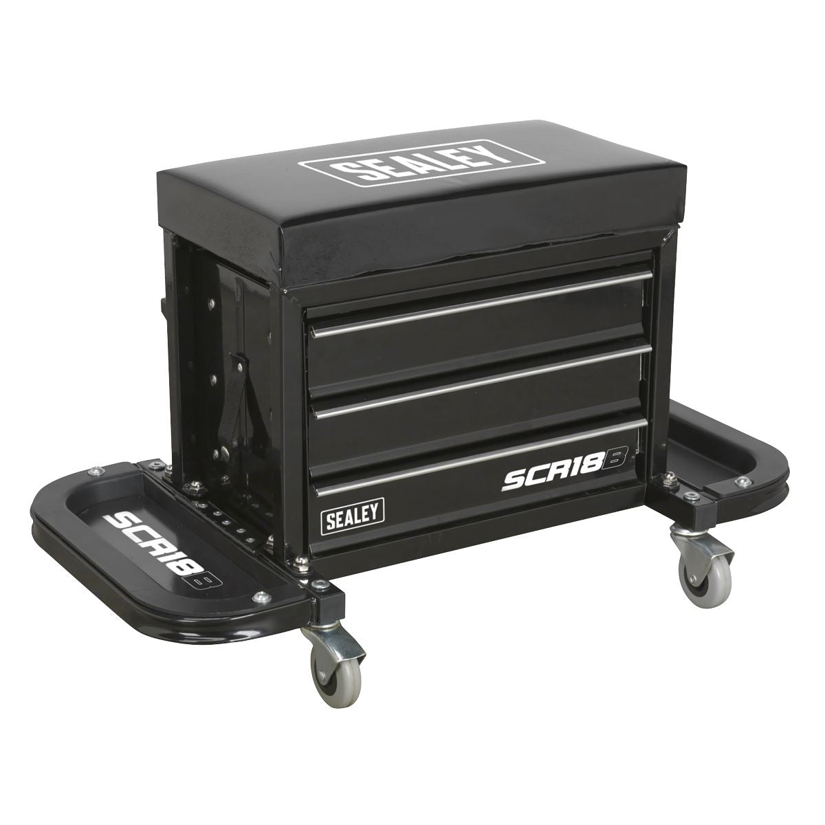 Sealey Mechanic's Utility Seat & Toolbox - Black SCR18B