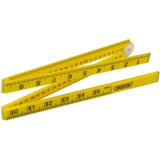 Draper 1m Plastic Folding Ruler Made From Tough Impact Resistant ABS Plastic - 20700