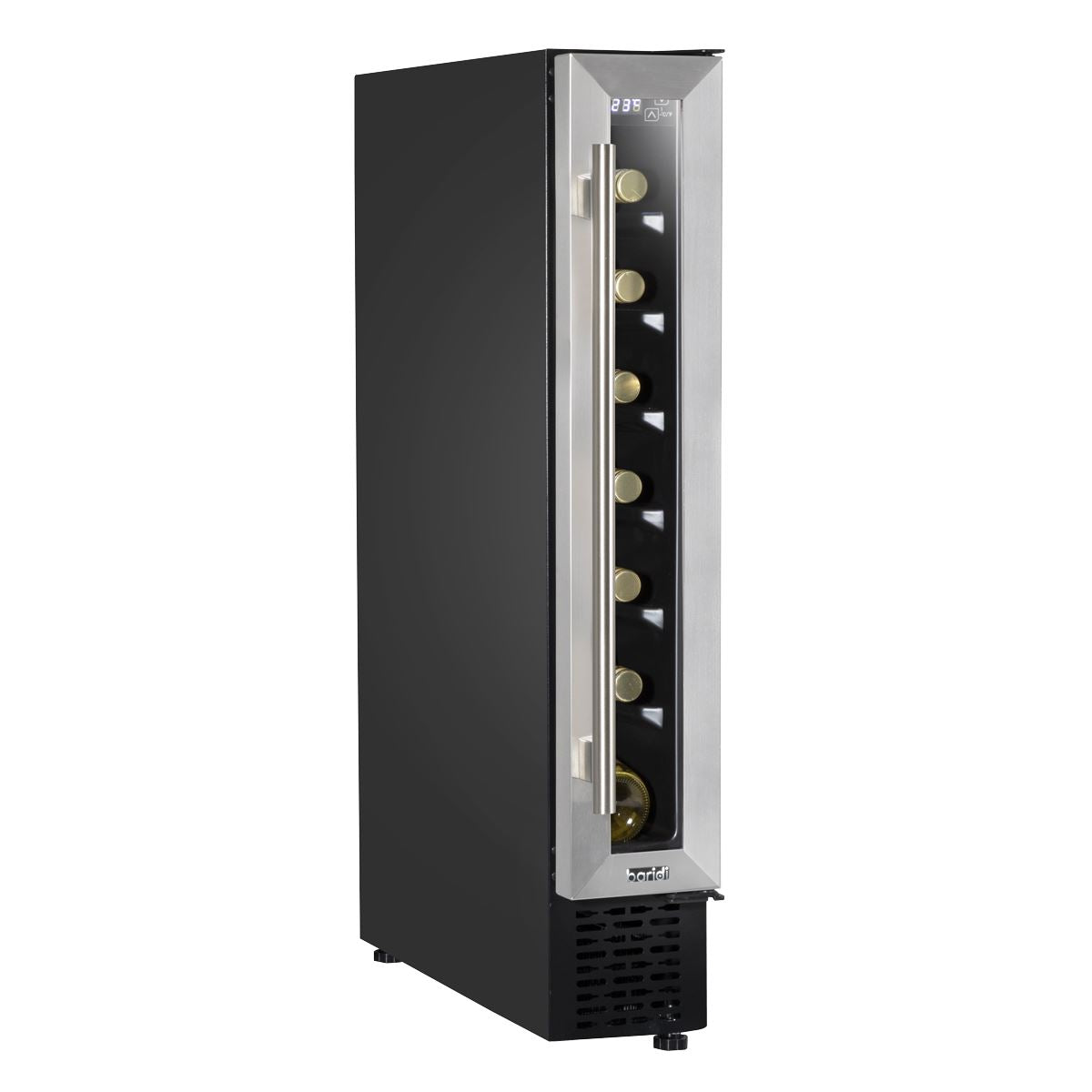 Baridi 7 Bottle 15cm Slim Wine Cooler Touchscreen Controls, Stainless Steel