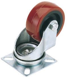 Draper 1x 75mm Diam Swivel Plate Fixing Polyurethane Wheel - S.W.L. 70kg Tool - 65513