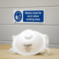 Worksafe Mandatory Safety Sign - Masks Must Be Worn - Rigid Plastic SS57P1