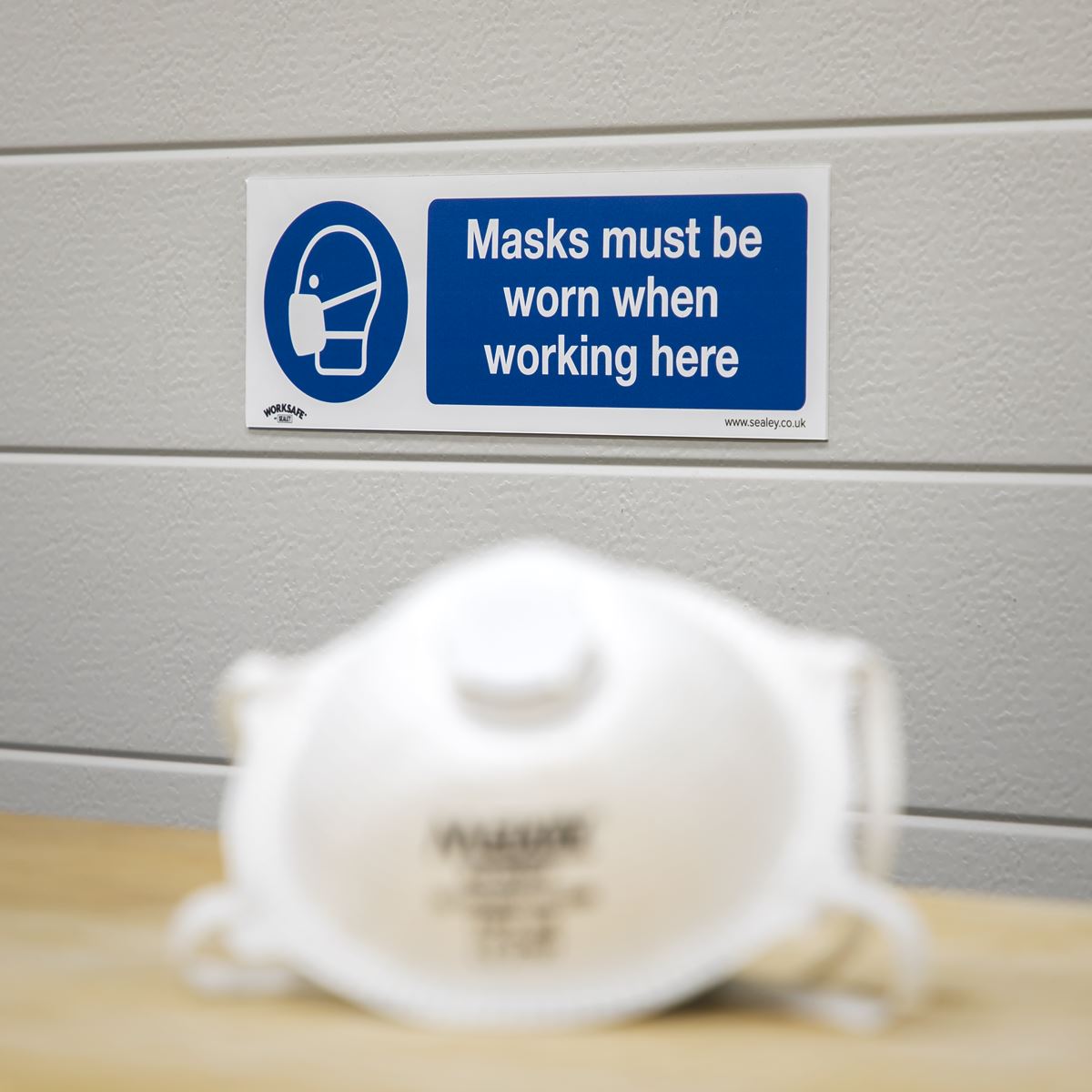 Worksafe Mandatory Safety Sign - Masks Must Be Worn - Rigid Plastic SS57P1