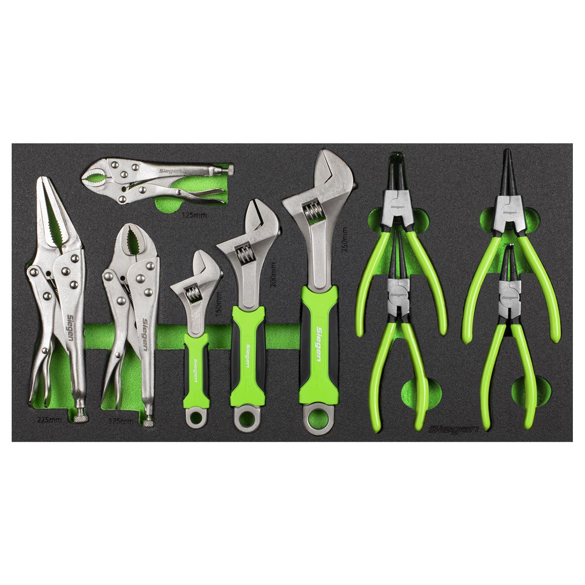 Sealey Siegen Tool Tray with Adjustable Wrench & Pliers Set 10pc S01278