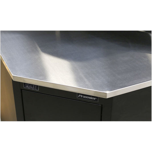 Sealey Stainless Steel Corner Worktop 930mm APMS19