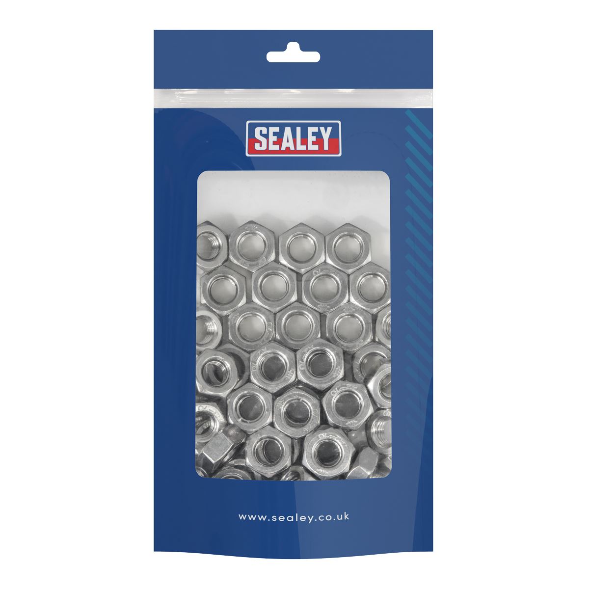 Sealey Stainless Steel Nut DIN 934 - M10 A2 - Pack of 50 SSN10