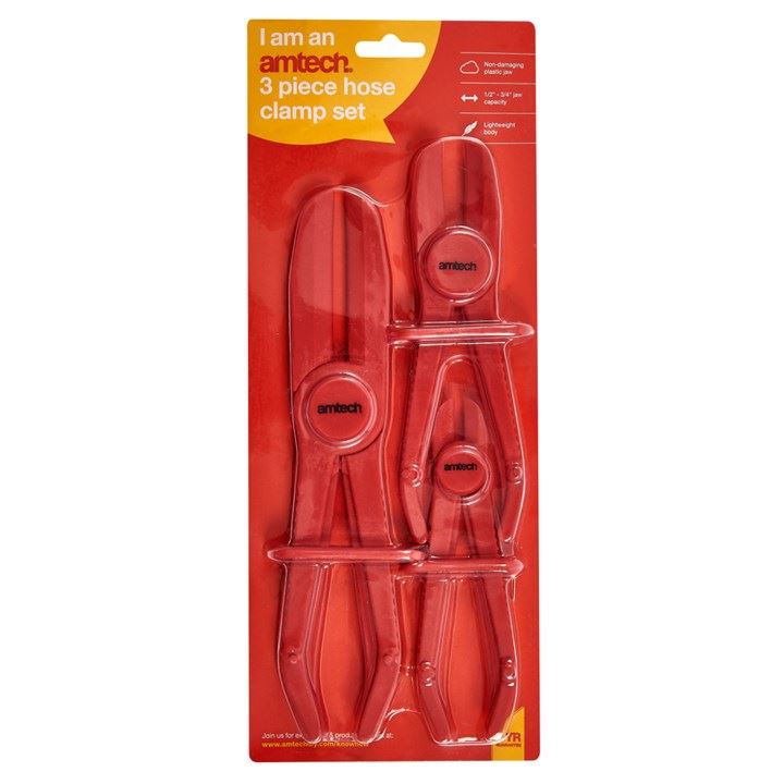 Amtech 3 Piece Flexible Clamp for Brake Pad Hose Pipe Radiator Fuel Jublee Clips - J1935