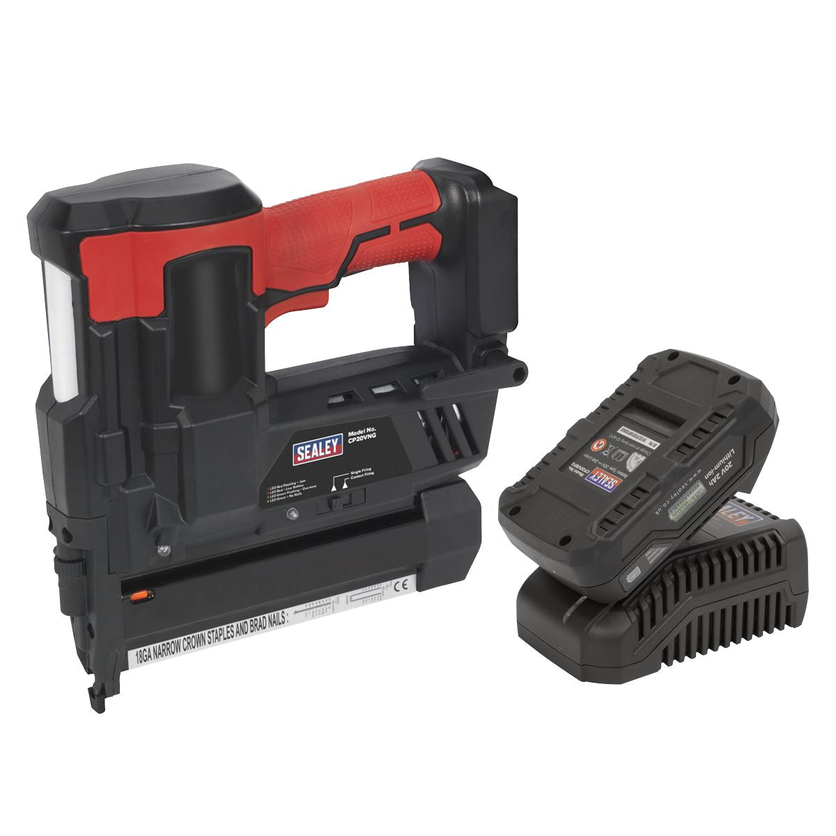 Sealey Cordless Nail/Staple Gun 18G 20V 2Ah Lithium-ion CP20VNGKIT1