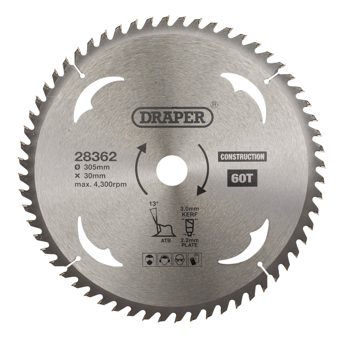 Draper Tct Saw Blade 305mm 60T Cons SBC10