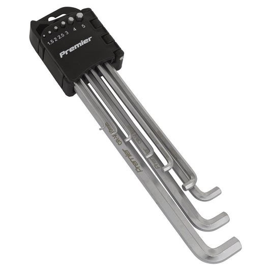 Sealey Hex Key Set 9pc Extra-Long Stubby Element Metric AK7174
