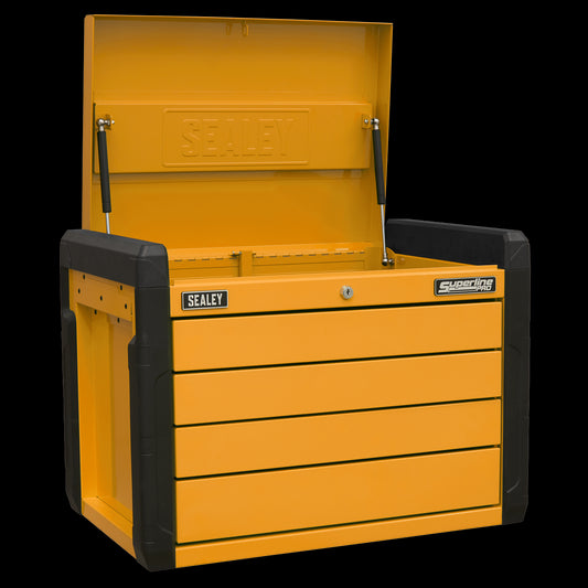 Sealey Superline Pro 4-Drawer Push-to-Open Topchest with Ball-Bearing Slides - Orange APPD4O