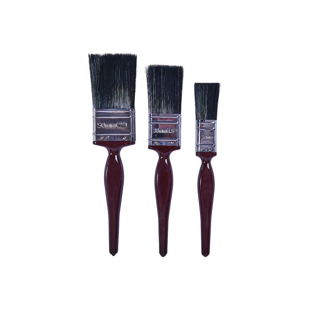 Amtech 3 Piece No Bristle Loss Paint Brush Set Classic Handle - G4335