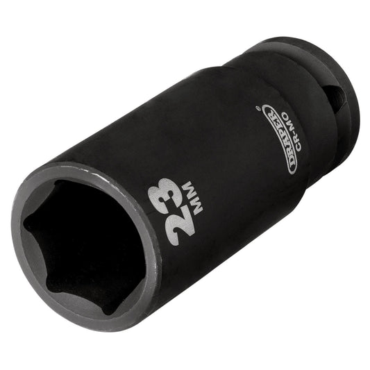 Draper Hi-TORQ Deep Impact Socket, 1/2" Sq. Dr., 23mm