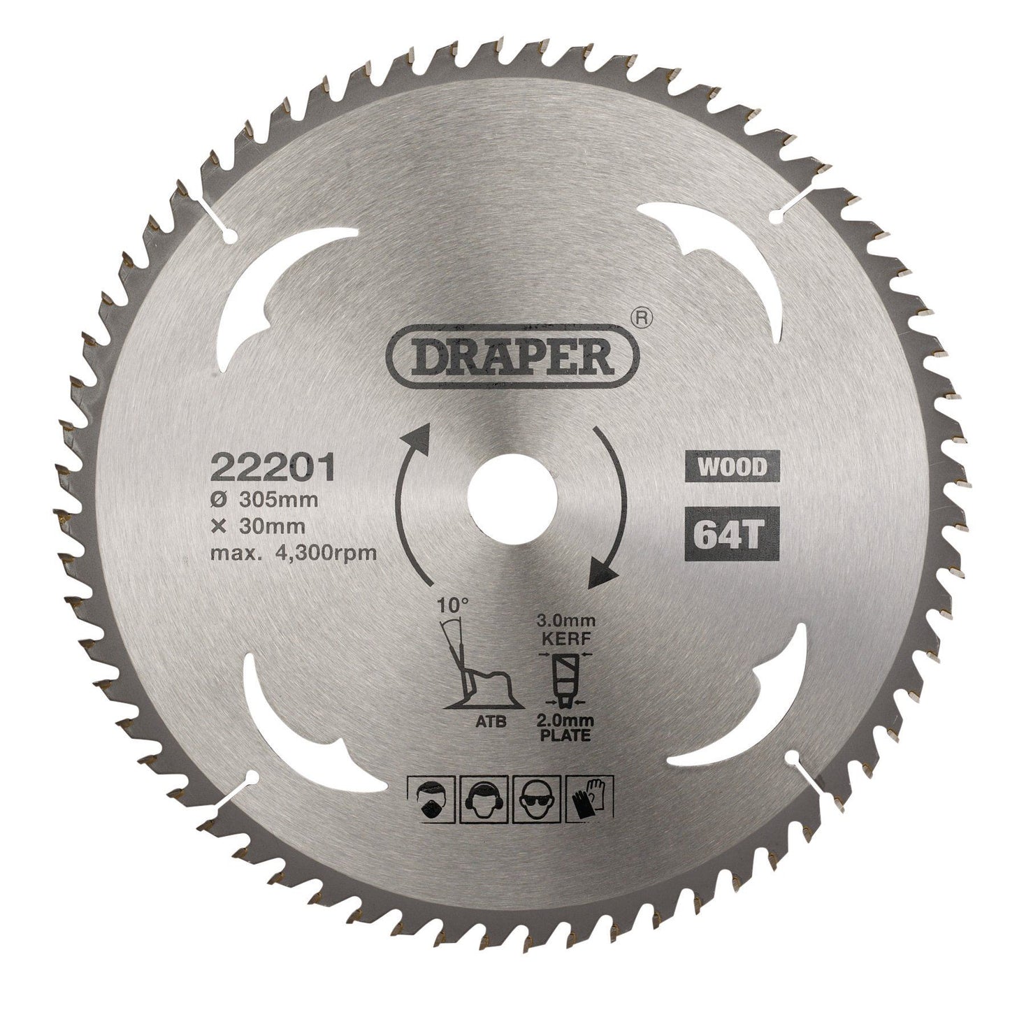 Draper Tct Saw Blade 305mm 64T Wood SBW16