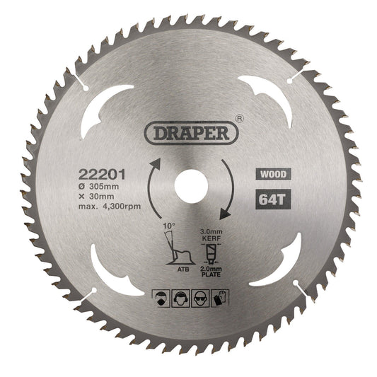 Draper Tct Saw Blade 305mm 64T Wood SBW16