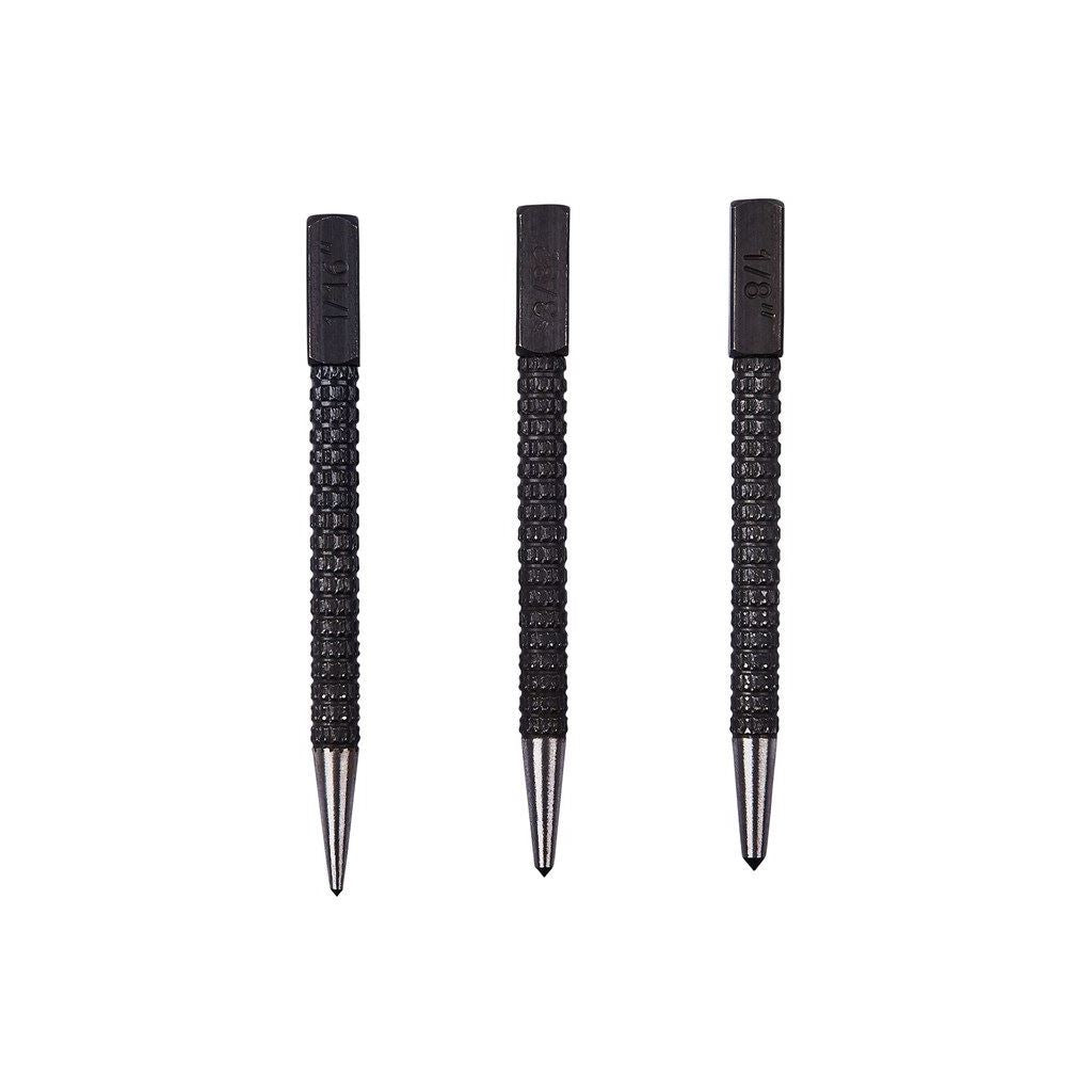 Amtech 3 Pcs Steel Centre Dot Punch Set Alloy Wood Scribe 1/6'' 3/32'' 1/8'' - H0900