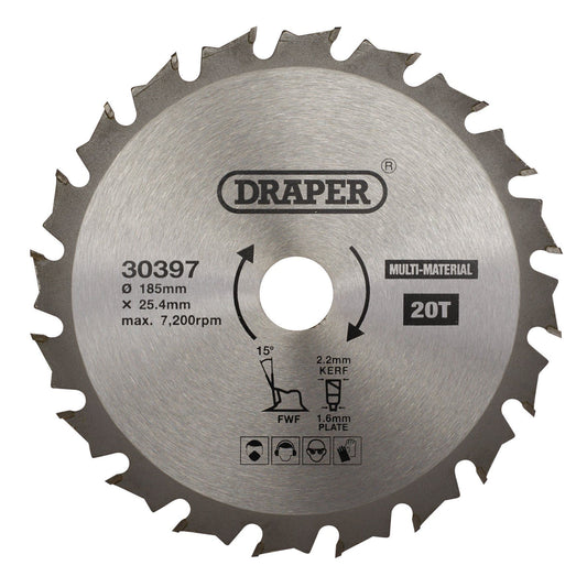 Draper Tct Saw Blade 185mm 20T Multi SBM4