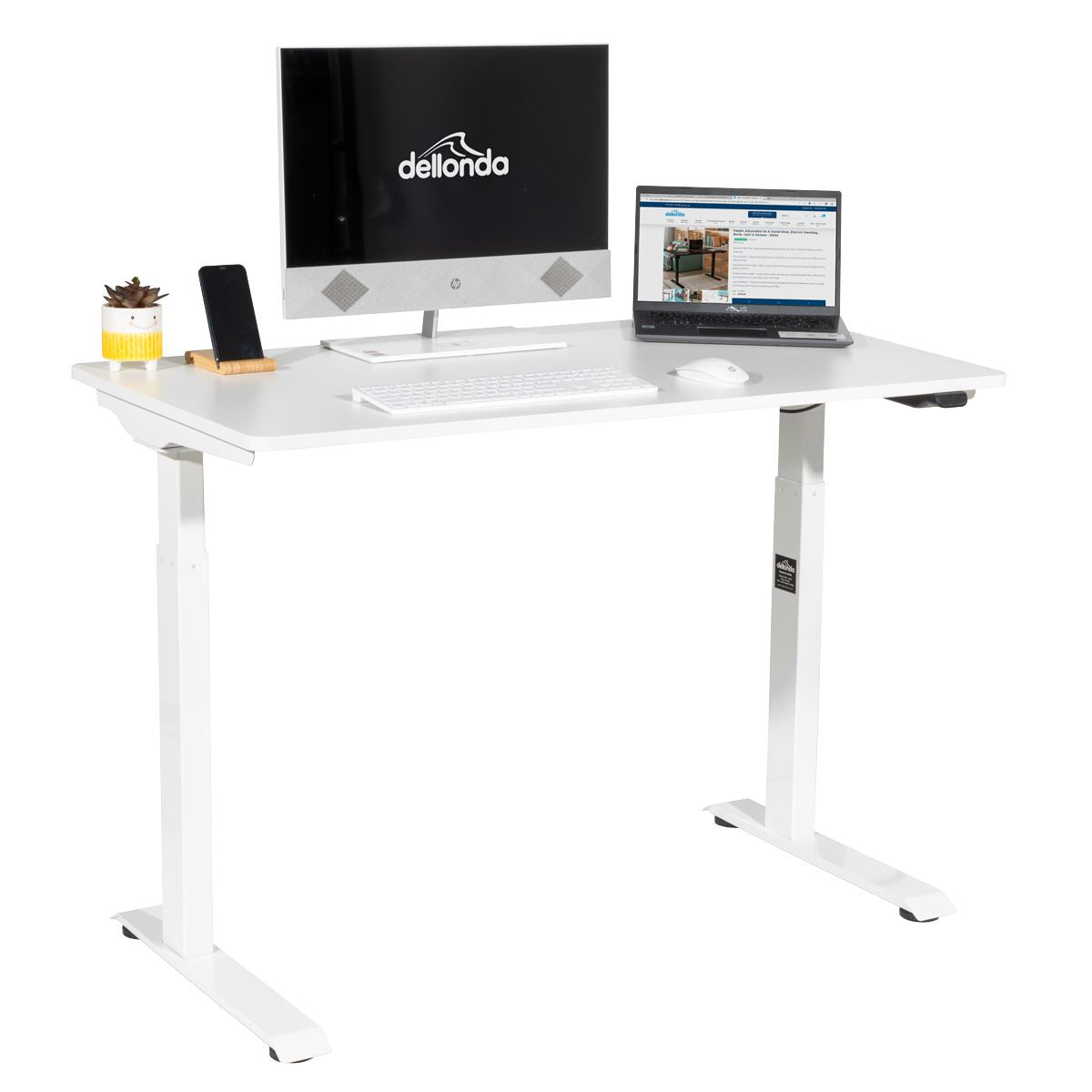 Sealey Dellonda White Electric Adjustable Office Standing Desk, Quiet & Fast 1200x600mm DH56