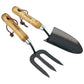 Draper Garden Ash Handle Carbon Steel Heavy Duty Hand Fork and Trowel Set 83776