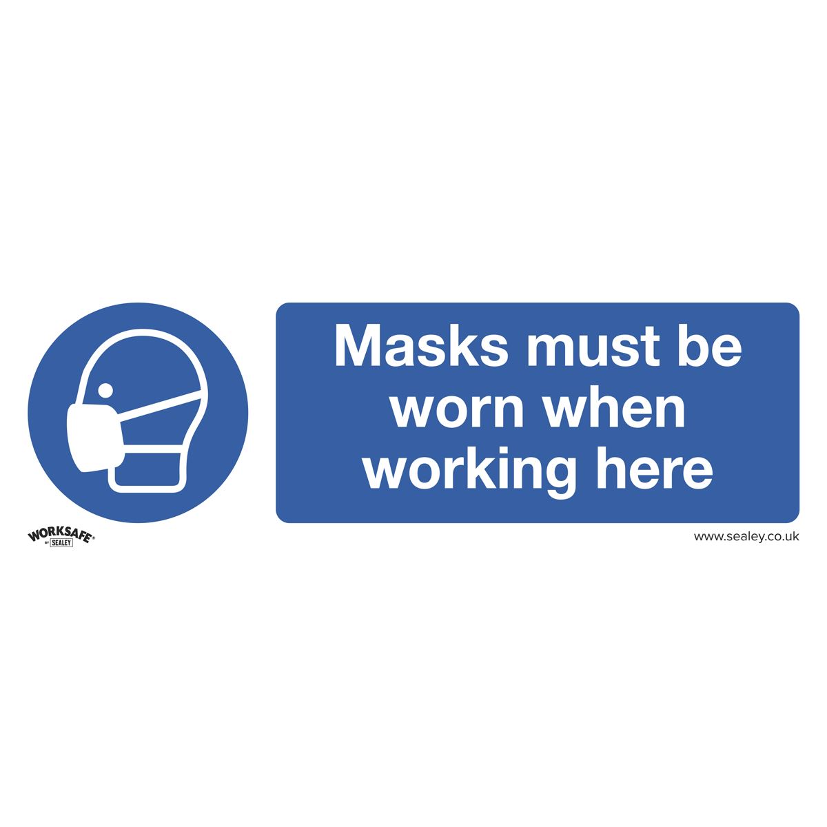 Worksafe Mandatory Safety Sign - Masks Must Be Worn - Rigid Plastic SS57P1