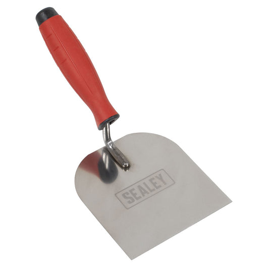 Sealey Stainless Steel Margin Trowel - Rubber Handle - 120mm T1706