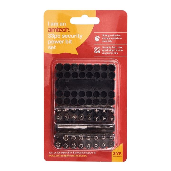 33x Security Torque Power Screwdriver Bit Set Belt Clip Holder Torx Pozi Star - L3350