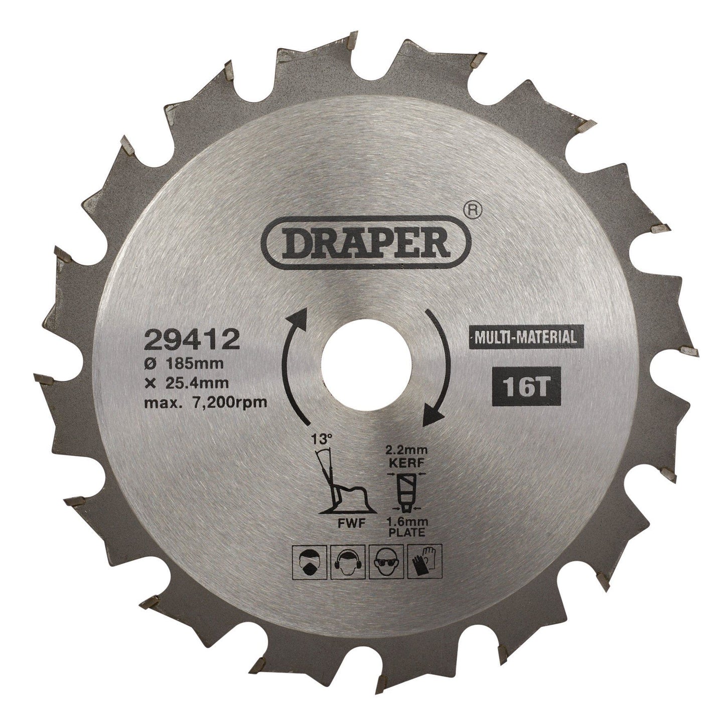 Draper Tct Saw Blade 185mm 16T Multi SBM3