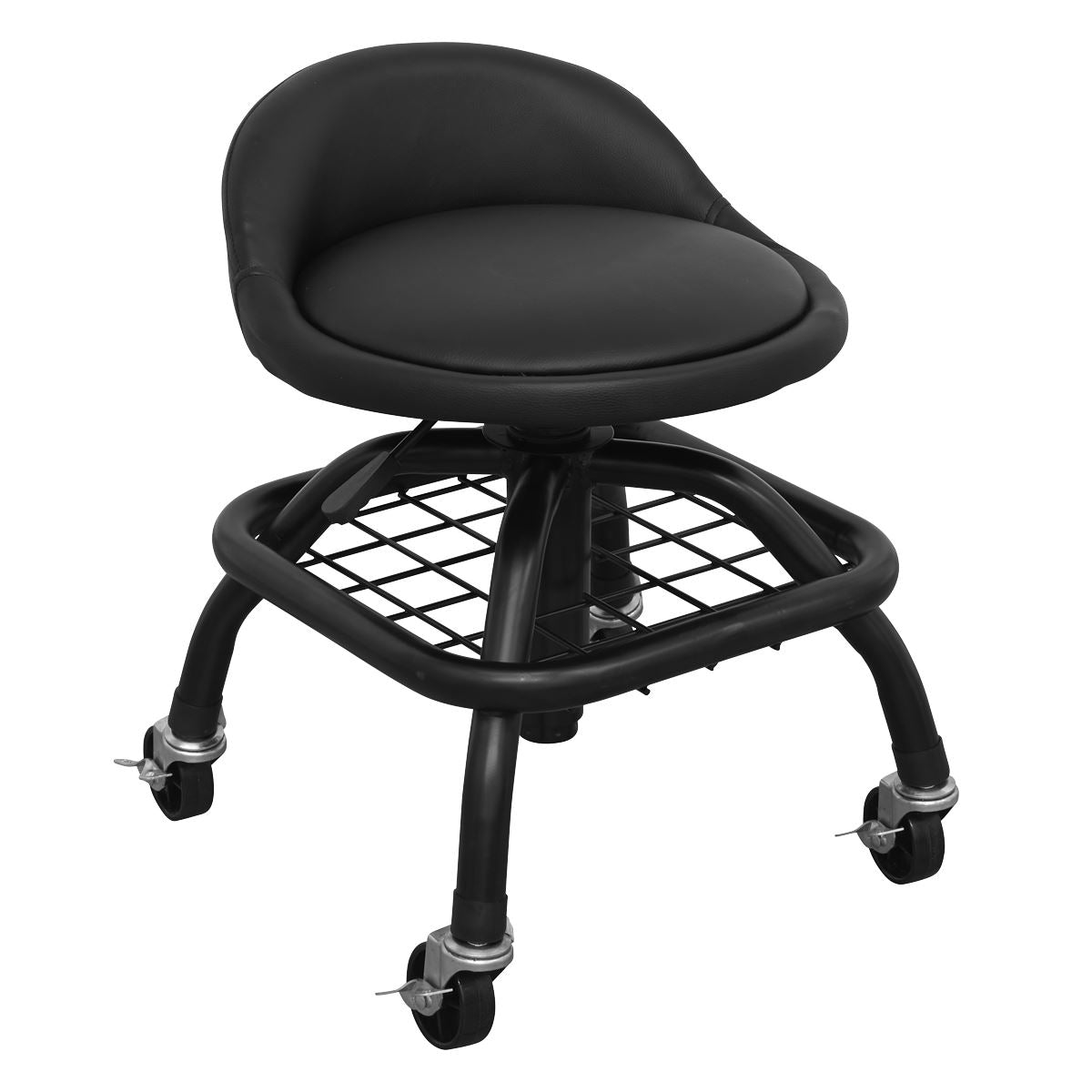 Sealey Creeper Stool Pneumatic w/ Adj. Ht. Swivel Seat & Back Rest SCR02B