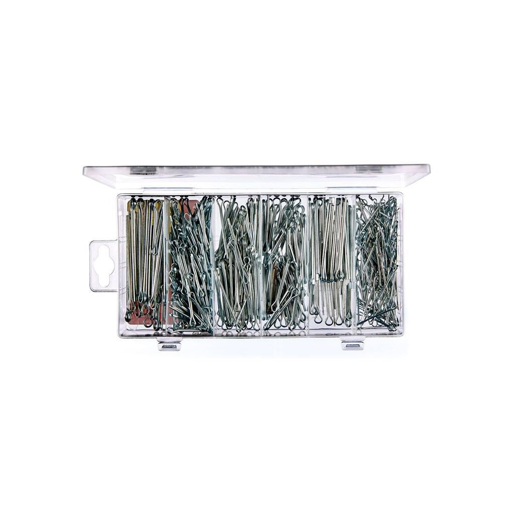 500x Assorted Split Pin Set Popular Sizes Storage Case Fixings Pieces Cotter - S6260