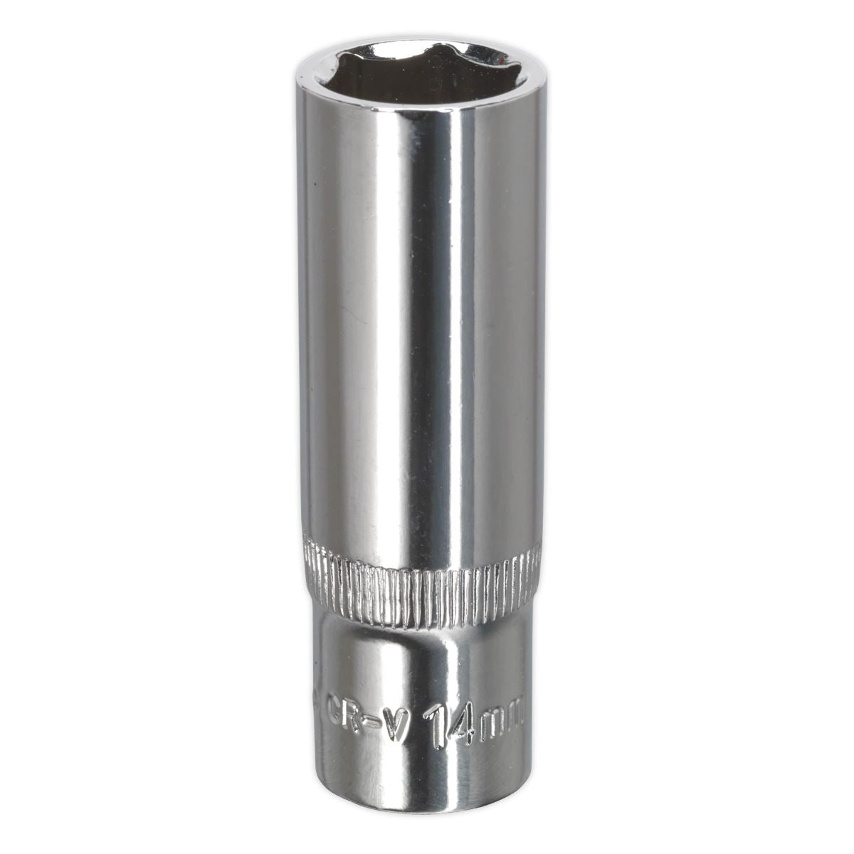 Sealey WallDrive Socket 14mm Deep 3/8"Sq Drive Fully Polished SP3814D