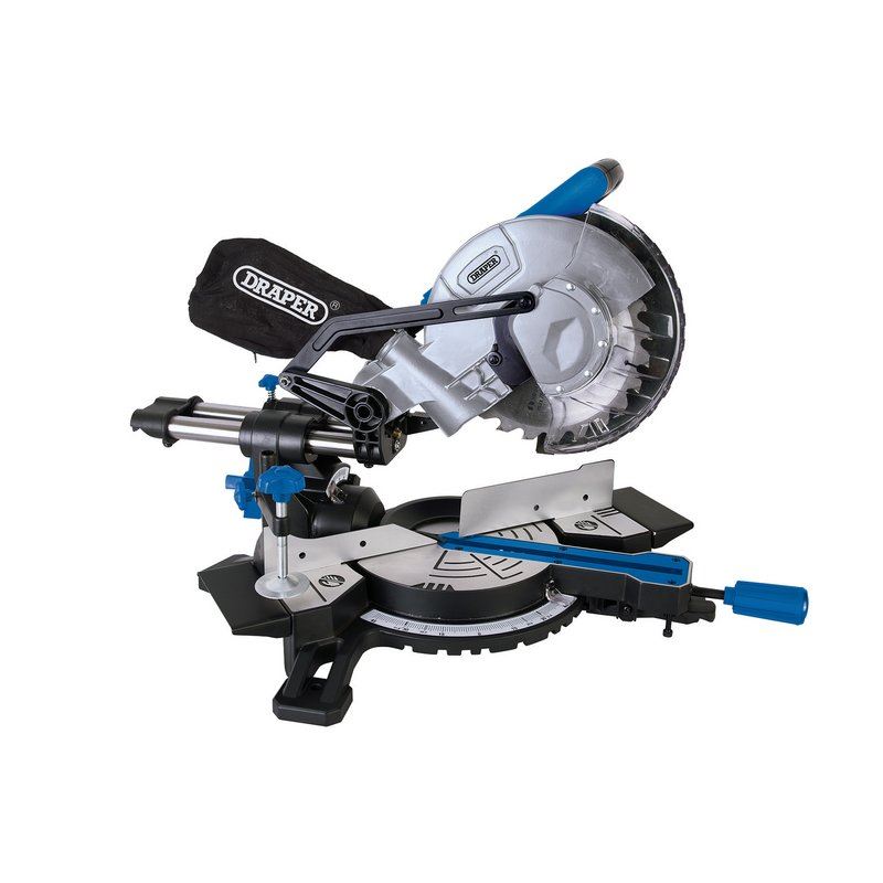 Draper Sliding Compound Mitre Saw with Laser Cutting Guide, 210mm, 1500W - 83677