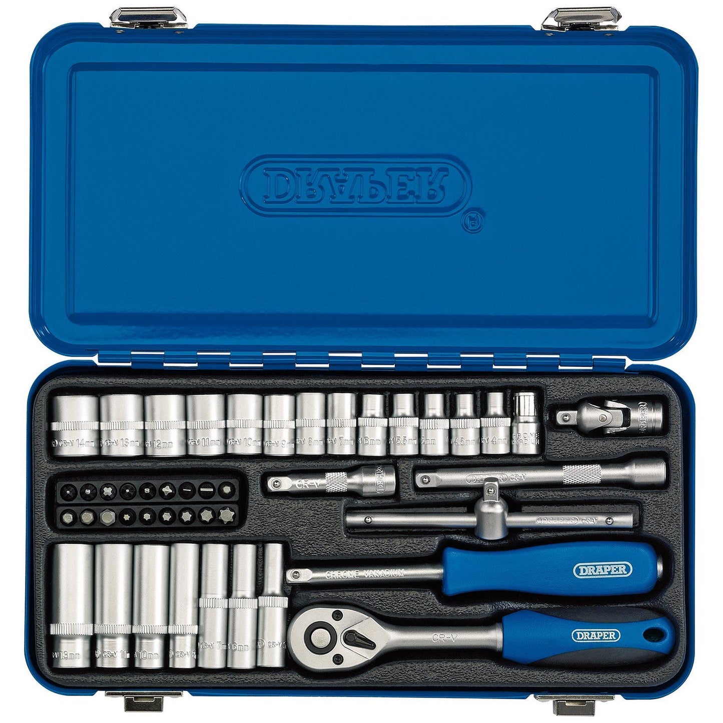 Draper 1/4" Sq. Dr. Metric Socket Set in Metal Case (45 Piece) - 16365