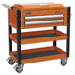 Sealey HD Mobile Tool & Parts Trolley 2 Drawer & Locking Top Orange AP760MO