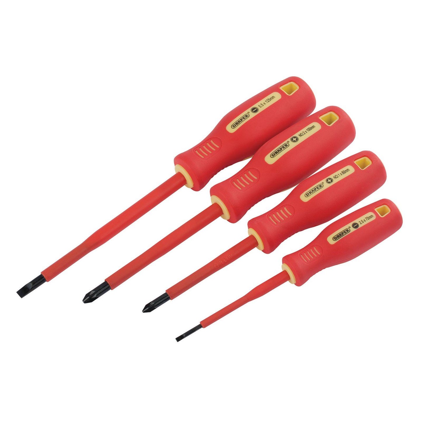 Draper 46539 Fully Insulated VDE Electrician's Screwdriver Set - 4 Piece