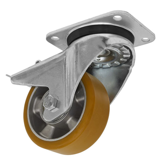 Sealey Castor Wheel Swivel Plate with Total Lock 125mm SCW5125SPL