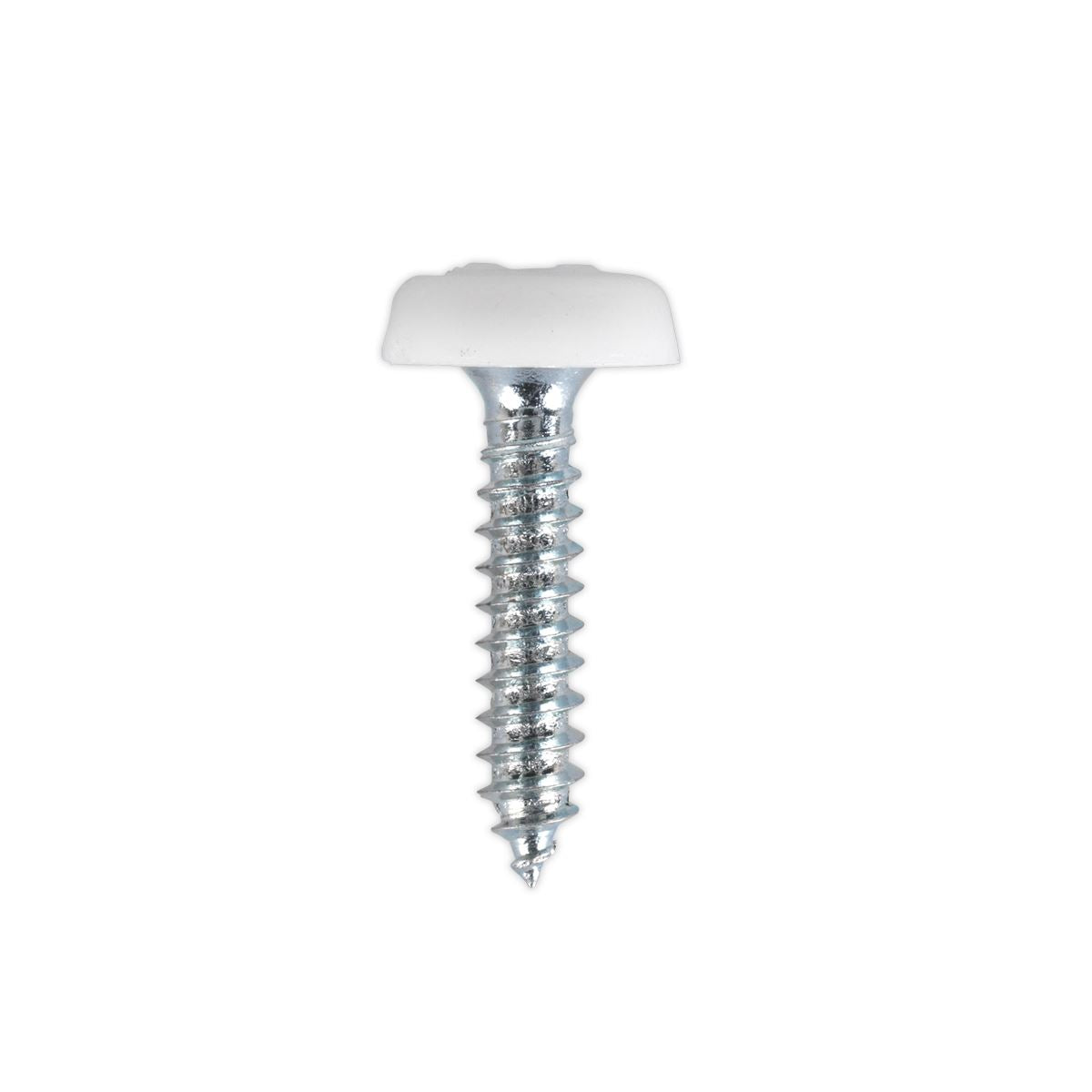 Sealey Numberplate Screw Plastic Head 4.8 x 24mm White Pack of 50 PTNP5