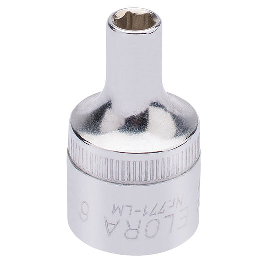 6mm 1/2" Square Drive Elora Hexagon Socket Draper 15295