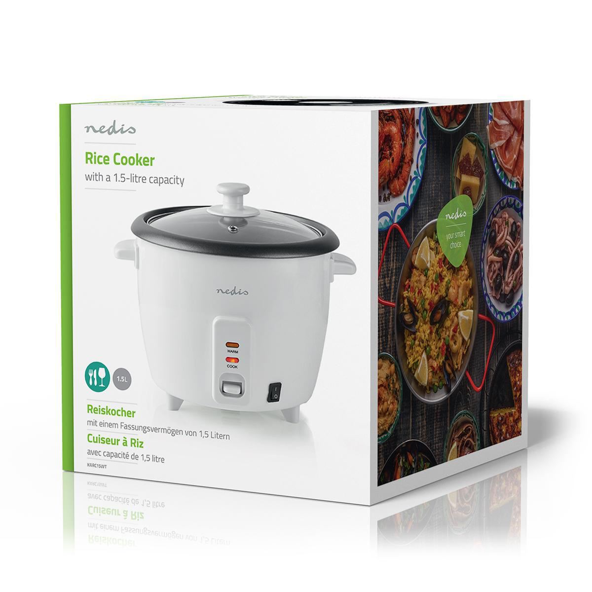 Nedis Rice Cooker 500 Watt 1.5L White