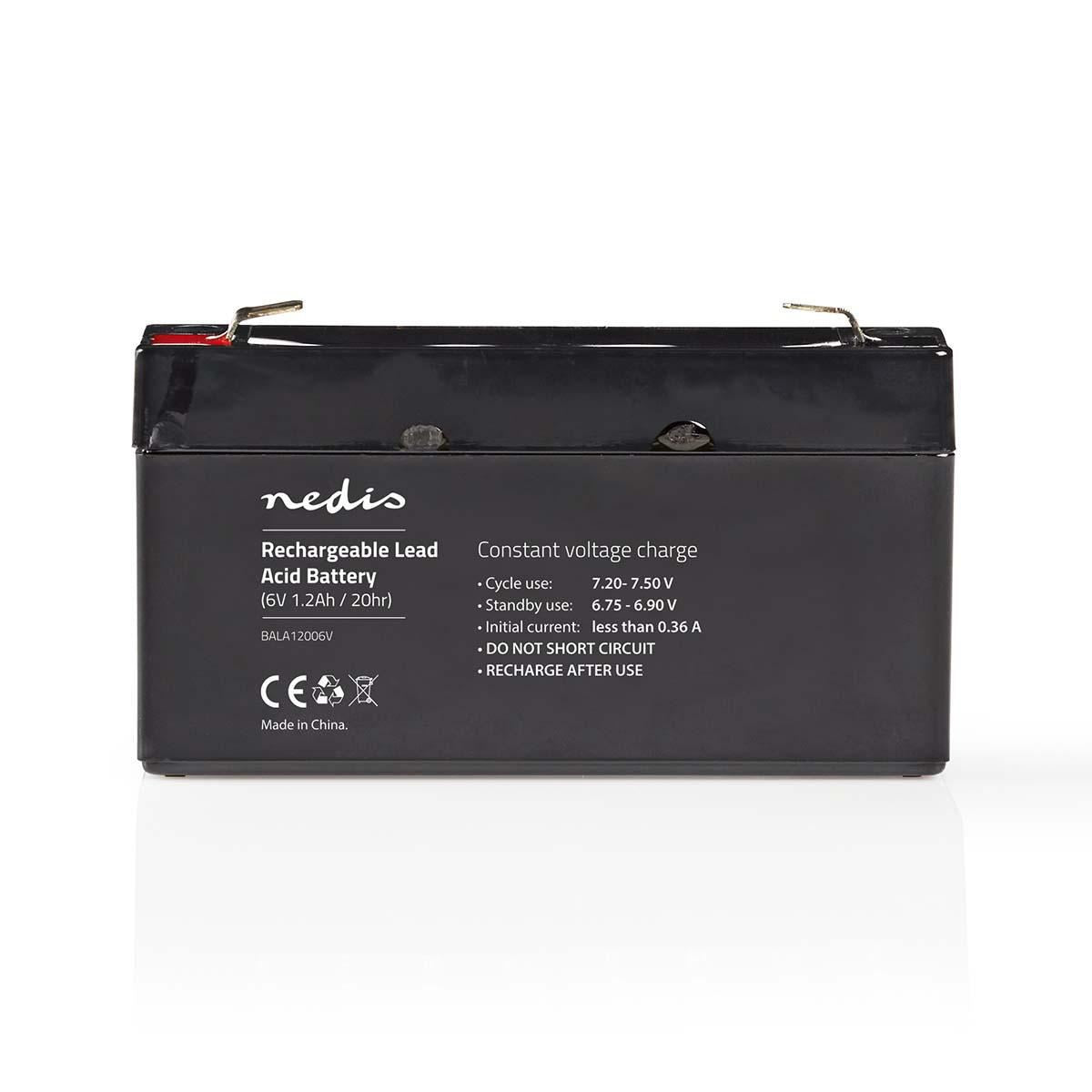 Nedis Rechargeable Lead-Acid Battery 6V 1200mAh 97 x 24 x 52mm BALA12006V