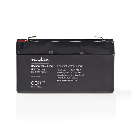 Nedis Rechargeable Lead-Acid Battery 6V 1200mAh 97 x 24 x 52mm BALA12006V