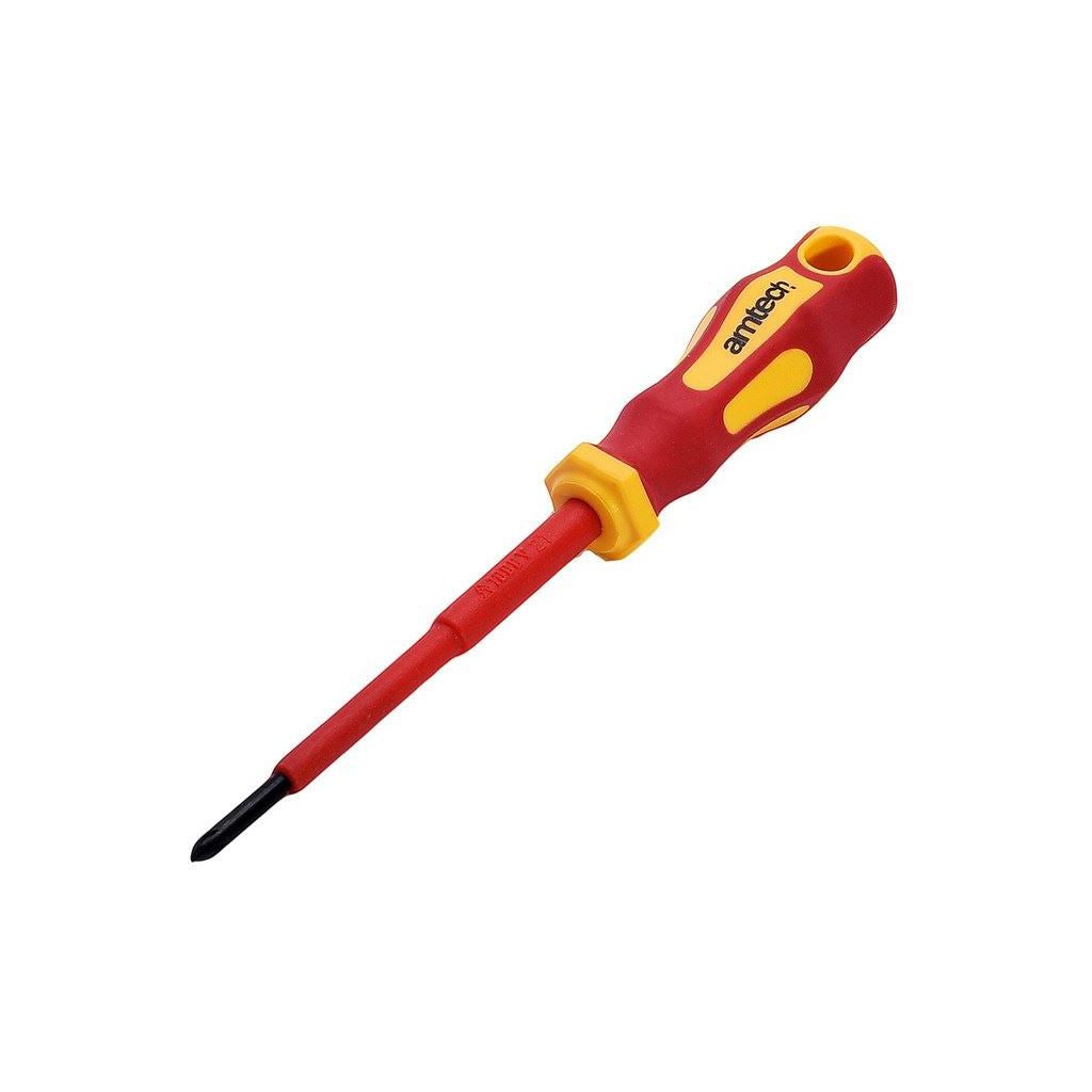 Amtech 75mm Pozidriv VDE 1000V electrical screwdriver with PZ 0 tip - L0651