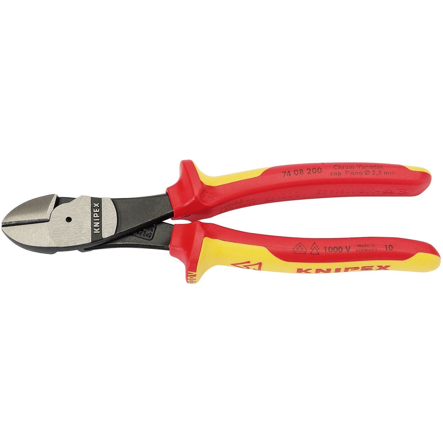 Knipex 74 08 200 VDE 1000v Insulated Large Side Cutters 200mm Part No. 31929
