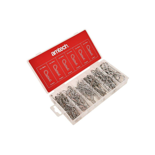 Amtech 150 Piece Cotter Pins Assorted Hair Pin Set R Clip Retaining Hitch Lynch - S6225