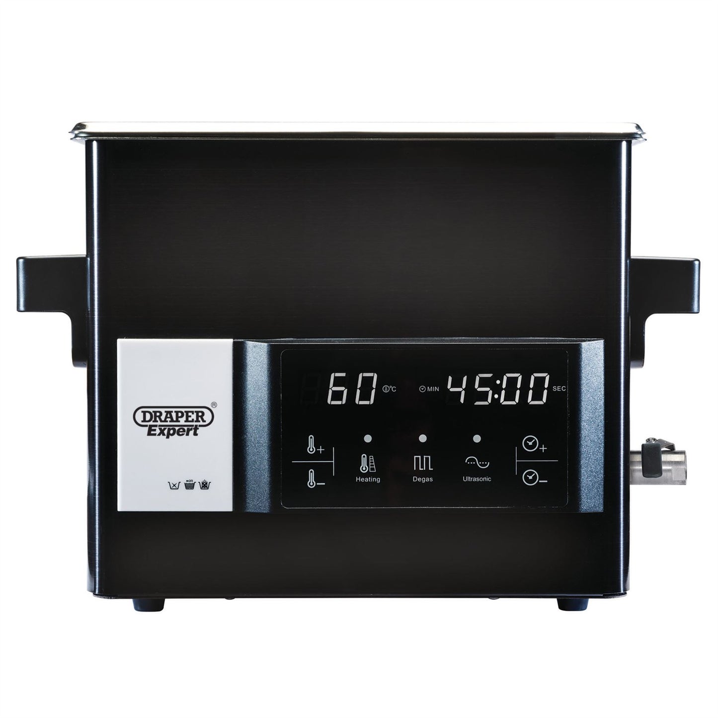 Draper 92635 Ultrasonic Cleaning Tank 9L High-Performance Transducers LED Touch