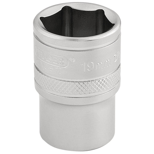 Draper Expert Quality Chrome 1/2" Square Drive 6 Point Metric Socket - 19mm - 16609